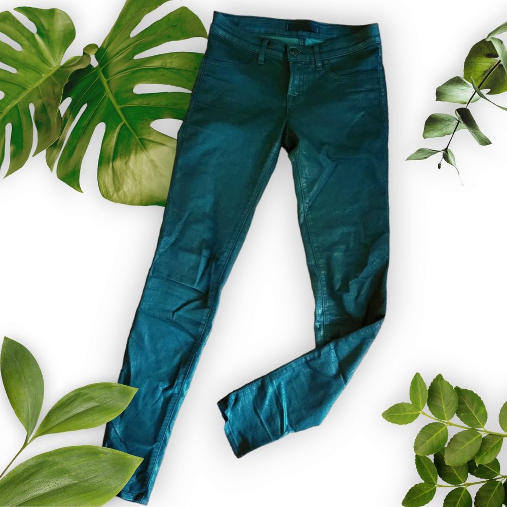 J Brand Green Waxed Jeans sz 25 in "Conifer"